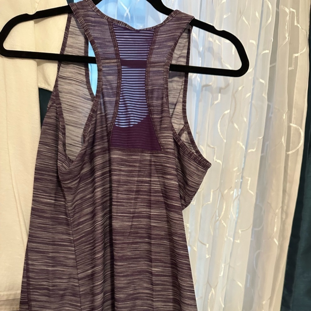 Danskin Now Striped Purple Fitted Top